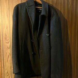 Men's Black Double-Breasted Coat